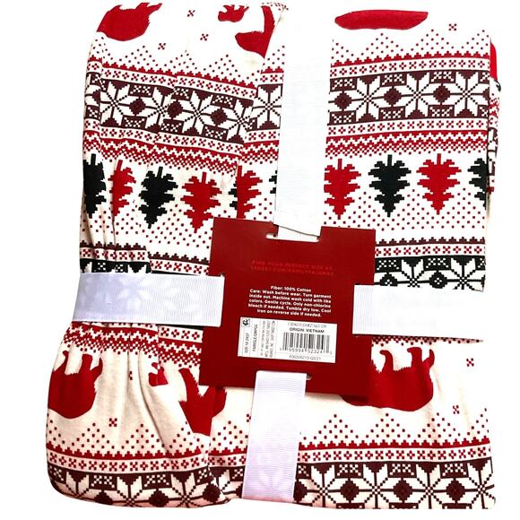 Women's XL Sleep Lounge Set Winter Red White Green NWT - Picture 3 of 5